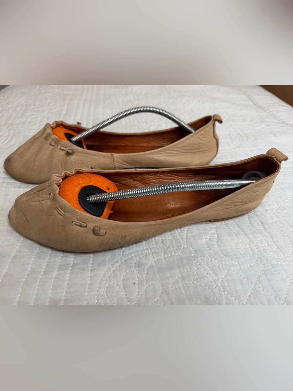 Miz Mooz Women's Brook Flats Sand Shoes Beige EU/38 US 7.5-8 Tan Leather Ballet
